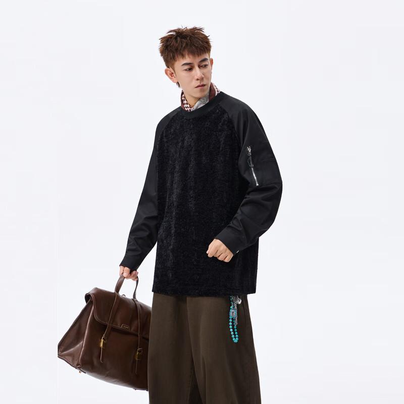 TOM ADAM Gespleißter Rundhals Casual Strickpullover