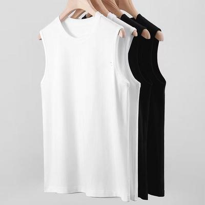 Unisex letní fitness vesta, jednobarevná, bezešvá, s výstřihem do O, bez rukávů, volná, tenká, pružná, rychleschnoucí, svetr, ležérní, sportovní top