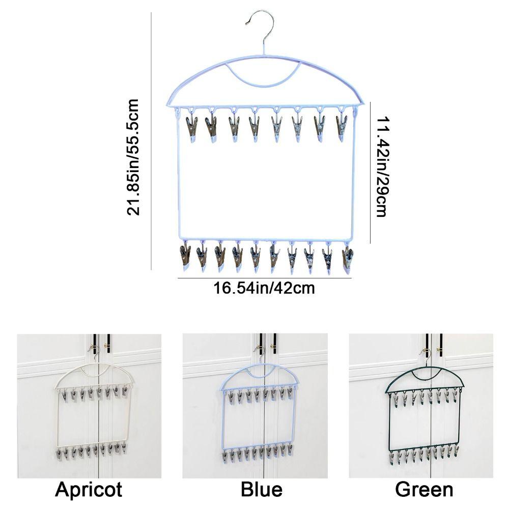 18 Clips Socks Drying Rack Large Capacity Folding Underwear Drying Clips Space Saving Stainless Steel Underwear Socks Holder