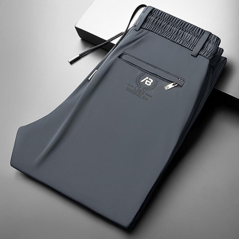 Pánské podzimní/zimní strečové kalhoty rovného střihu – silné, elastické, sportovní kalhoty volného střihu s potiskem