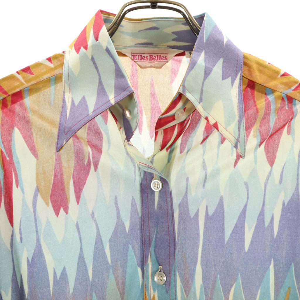 Elles Belles 70s Vintage Overall Handle Long Sleeve Shirt 13/14 Multi Women Used