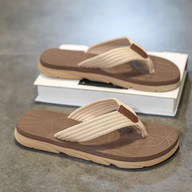Men's 2025 High-End Summer Flip-Flops - Casual Beach Slippers with Thick, Squishy Sole and Non-Slip, Wear-Resistant Toe Post.