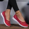 Women's Shoes Summer Lace Breathable Casual Flat Bottom One Foot Stirrups Middle-aged and Elderly Mom Shoes