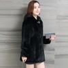 Imitation Mink Coat Women's Mid Length Autumn/Winter Thickened Large Imitation Mink Fleece Hooded Imitation Fur Coat Women