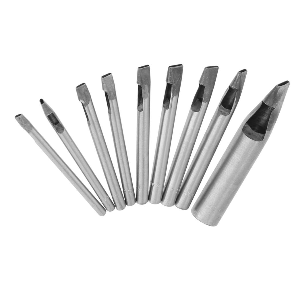2mm 9pcs Leather Oval Shape Hole Punch Kit Cutter Hollow DIY Tool