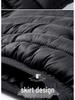 Men's Hooded Cotton-Padded Vest with Zipper Pockets for Autumn & Winter