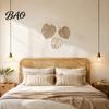 Wandkunst aus Naturholz 3-teilige Holz-Monstera-Dekorationen, Böhmisches Hängeornament, Hohl-Dekor mit tropischem Blatt für Zuhause Wohnzimmer Schlafzimmer Büro