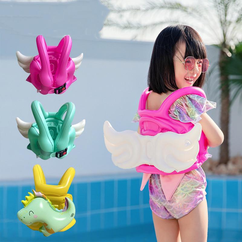 Cartoon Childrens Winged Dinosaur Inflatable Vest Swimming Circle Water Toy