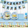 Custom Oktoberfest Munich October Festival Party Decoration Blue And White Plaid Tablecloth Paper Cups Paper Plates Flag Drawing Supplies