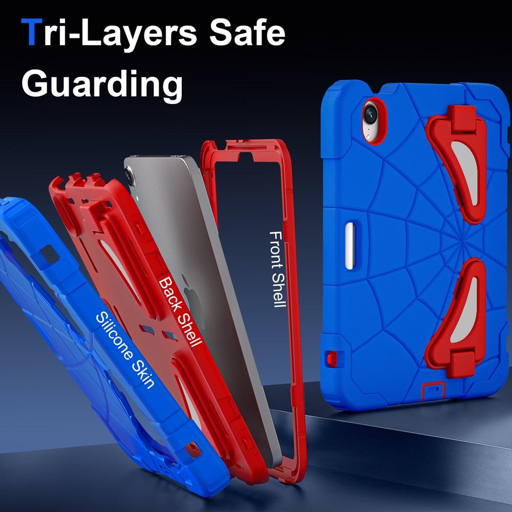 For iPad mini 7 2024 A17 Pro Case A2993/A2995/A2996 8.3 inch Tablet cover Silicone +PC For iPad mini 6 A2567/A2568/A2569 spider