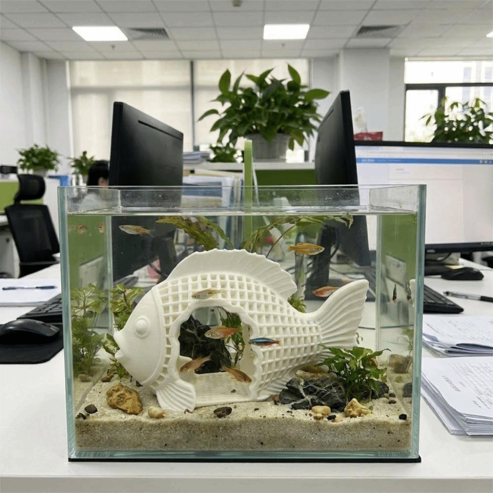 Non-Toxic Fish Shrimp Shelter Plastic Reptile Habitat Underwater Hiding House Office Decor