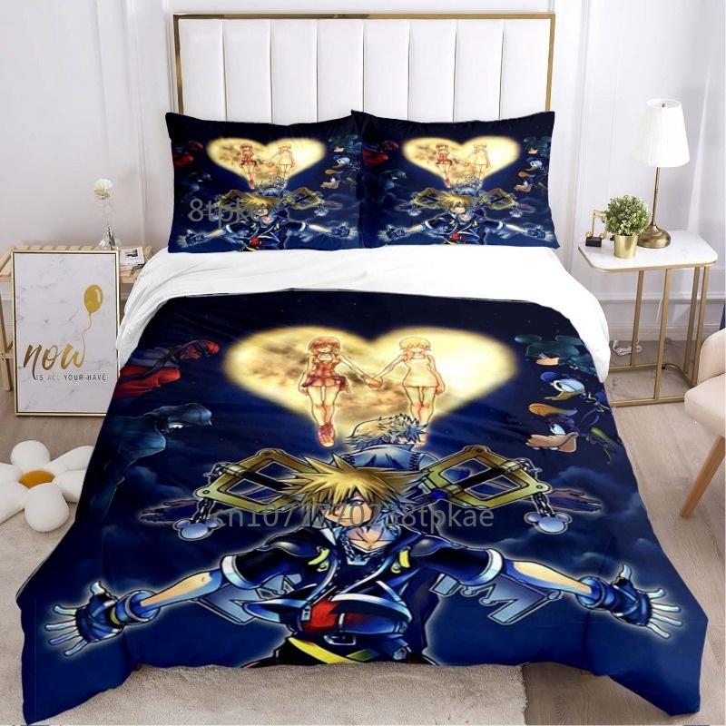 

Fashion 3d Print Anime Game Kingdom Heart Bedding Set Single Twin Full Queen King Size Bed Set Adult Kid Bedroom Duvetcover Sets EU Twin 135x200cm