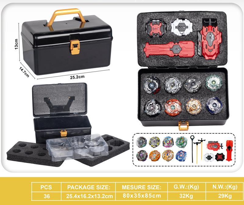 

Игрушка Взрывной Гироскоп Взрывной Гироскоп Набор для Атаки с Ящиком для Инструментов Двусторонний Запускатель Боевая Арена Дети