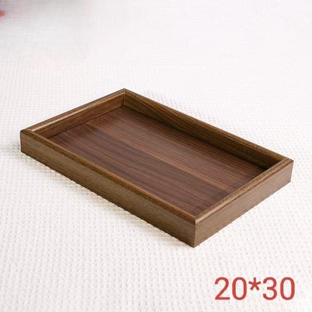 

High-end vintage tea tray, walnut color jewelry rectangular, light luxury storage, wine glass, teaware cultural relics, tea tray 20cm 30cm