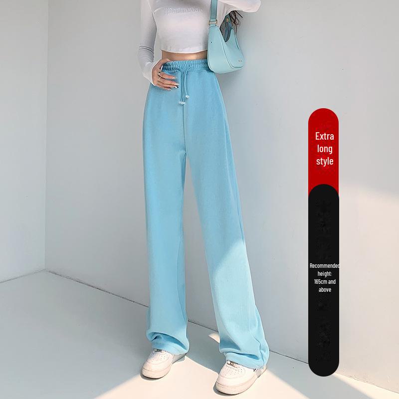 Women's American-Style High-Waist Wide-Leg Drawstring Sweatpants, 2024 Autumn Collection