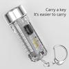 Mini Schlüsselanhänger Taschenlampe USB Wiederaufladbare Handleuchte Wasserdicht Taschenlampe Outdoor Warnung Camping Handlampe
