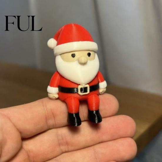 Holiday Shelf Sitter 3D Printed Santa Claus Figurine, Christmas Decoration, Party Supplies Small Gnome Statue for Desktop Home Decor Seasonal