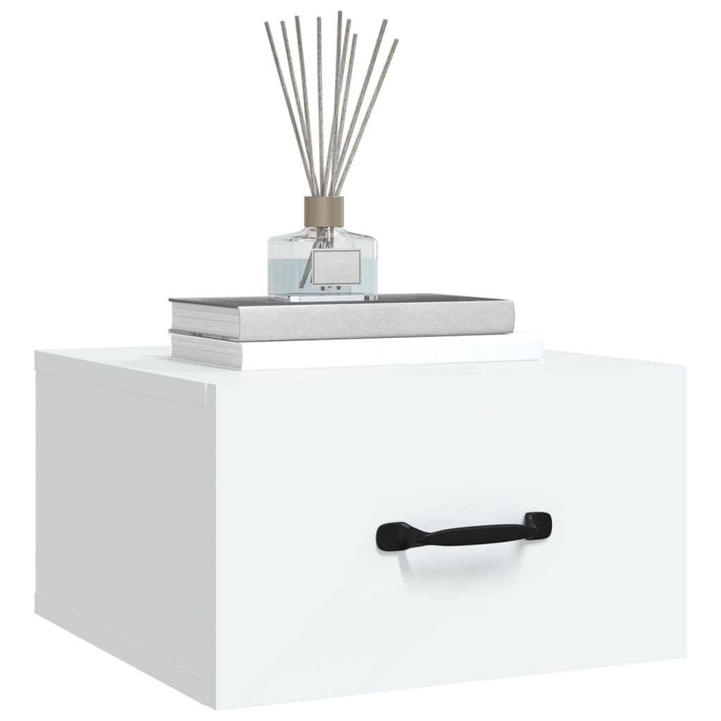 Wall Mounted Nightstand White 35 x 35 x 20 cm