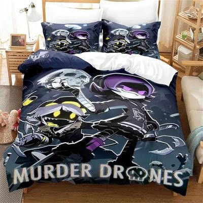 3D Print Murder Drones Beddengoedset Jongens Meisjes Eenpersoons Tweepersoons Volledige Maat Dekbedovertrek Kussensloop Bed Volwassene Mode Hometextiel