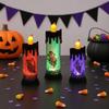 Electronic Candle Light, Fun Halloween Spooky LED Candle, 3-Color Flickering Realistic Flame Safe Battery Light for Party Decor Desktop Ornament