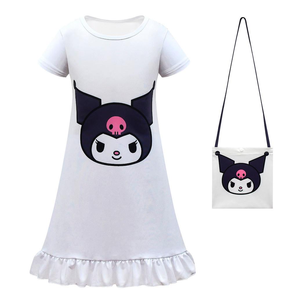 Children's Kurumi Dress European And American Style White Color Polyester Milk Silk Fabric