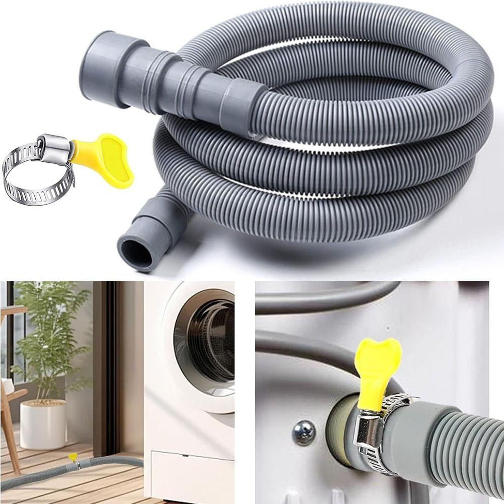 Grey Washing Machine Tube Flexible Draining Hose New Drainpipe