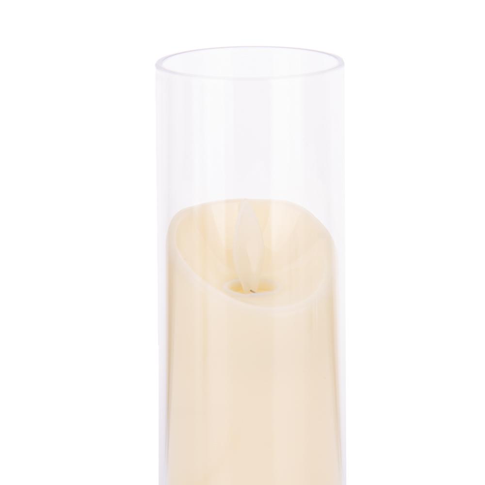 Glass-Covered LED Flameless Candles with Wavy Top Set