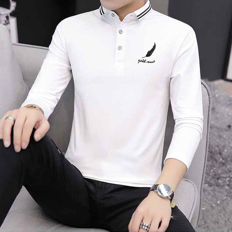 Men's Long Sleeved T-shirt Polo Shirt Men's Autumn Clothes Youth Clothes Korean Fashion Students