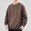 Men's Plus Velvet Warm Round Neck Hoodie - Autumn/Winter Style Long Sleeve Base Layer for Teens