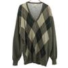 Pringle 70s 100% Wool Vintage Argyle Pattern Long Sleeve V Neck Sweater Men's Used