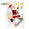 Removable Glass Stickers Christmas Window Cling, Santa Climbing Rope Sticker, Static Cling Pattern PVC Tree Decal for Doors Windows Holiday Home Decor