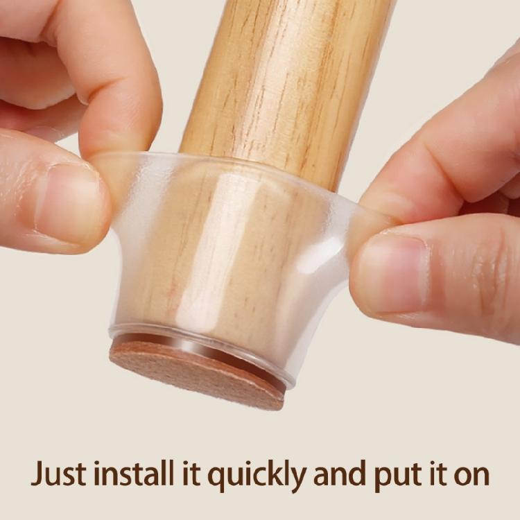 8Pcs Round Chair Leg Protector Felt Pad Chair Leg Cover Rubber Feet Protector Pad for Hardwood Floor Furniture Pad