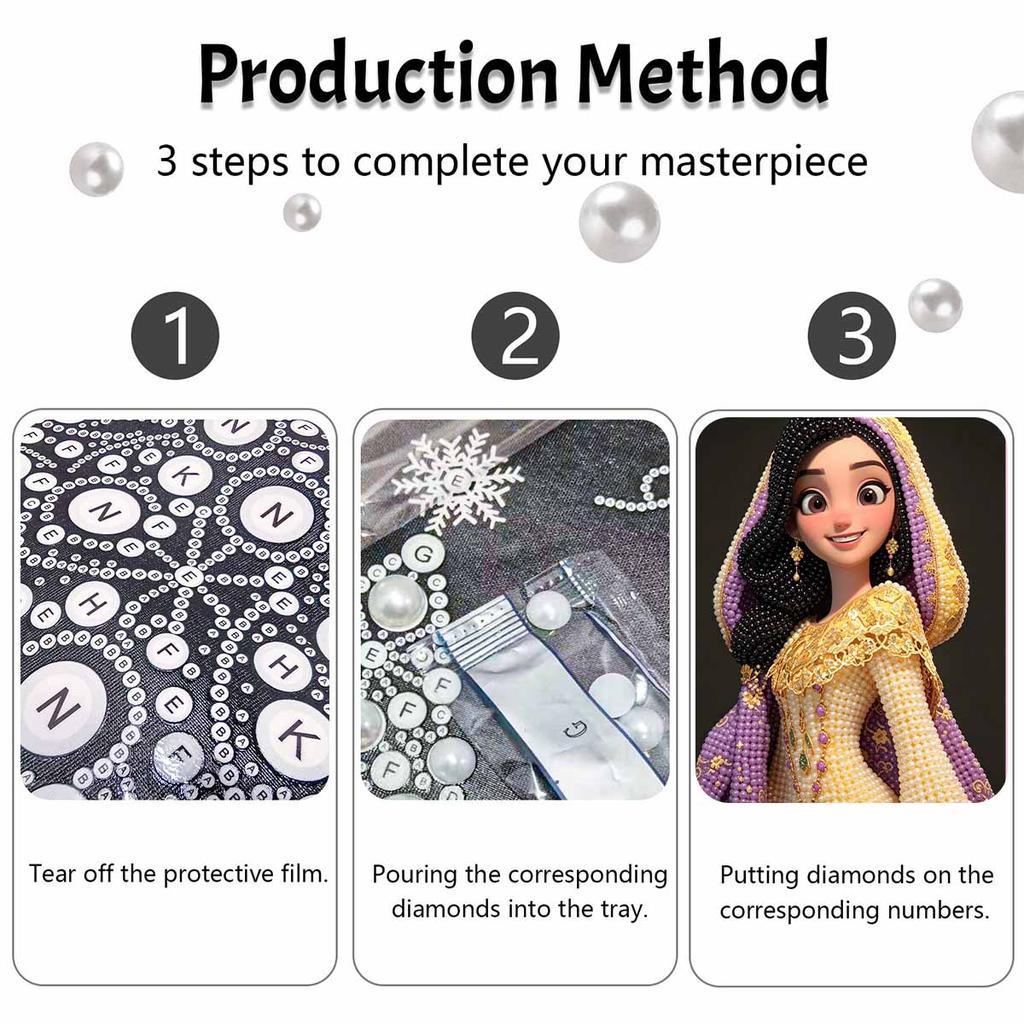 Disney Pearl Painting Handmade Princess Jasmine Pearl Kit Home Decoration Painting