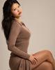 Kulsiseu Cs Hip Shirring Mini Dress-007 (Brown)