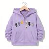 Felpa con cappuccio e zip Divertente Casual Gatto Lettere Felpe Giubbotti Ragazzi Ragazze Y2k Comoda Felpa con zip Primavera Autunno Felpe