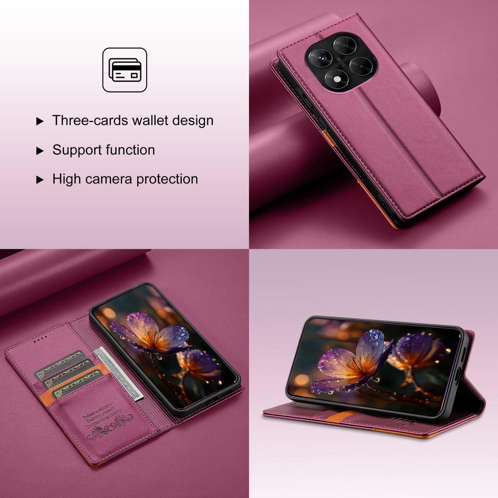 Magnetische Flip Leder-Brieftasche für Redmi Note 14 pro plus mit RFID-Blockierfunktion - Premium Handyhülle für Redmi Note 13