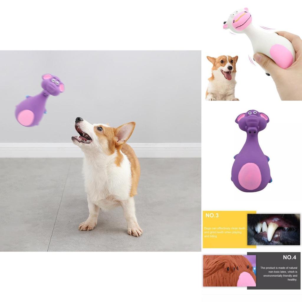 Cute Cow Elephant Sheep And Puppy Latex Squeaky Chew Toys For Engaged Pets