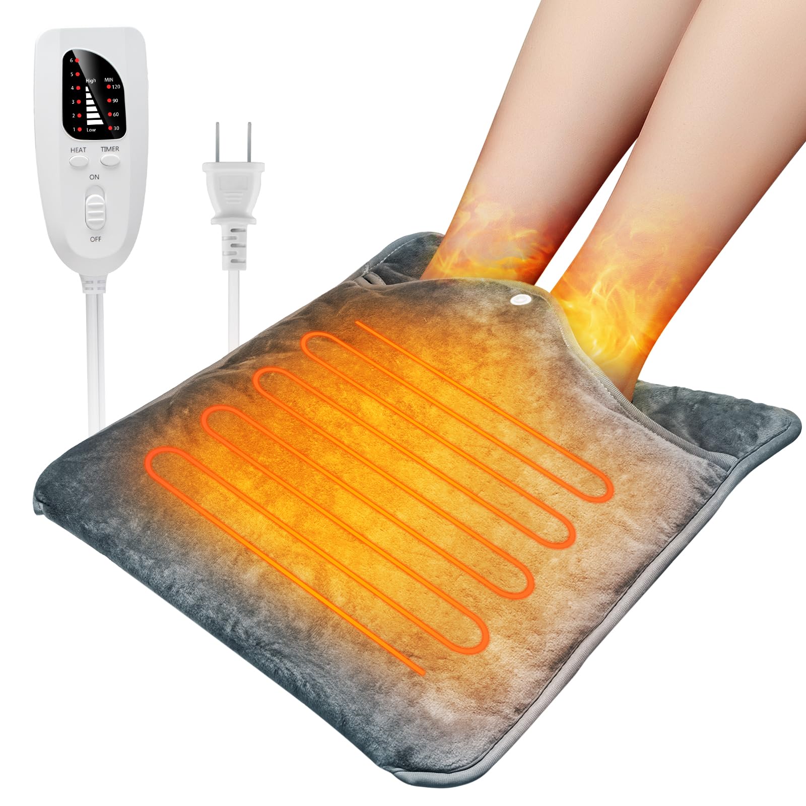 

GOHHME Электрический коврик для ног Электрический грелка для ног 6 уровней температуры 4 уровня Машина мягкая энергия Электрический теплый холодный холодный ноги Один размер подходит для холода