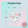 copper Best Friend Girl and Dog Pet Heart Shaped Bead Charm Compatible With Authentic Charm Bead Charms Bracelets Women Do It Yourself Jewellery Gift