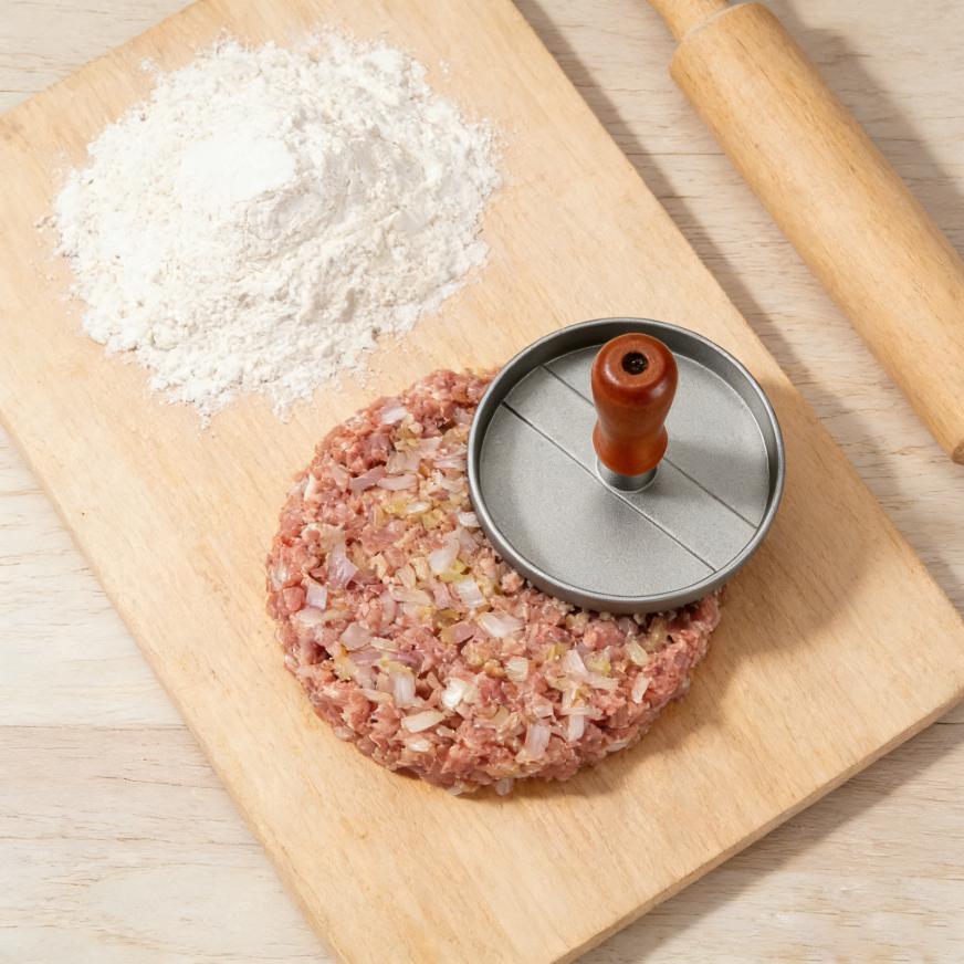 Hamburger Patty Press, Aluminum alloy Non-Stick Coated Handle, Kitchen Gadget for Pressing and Filling Patty Molds