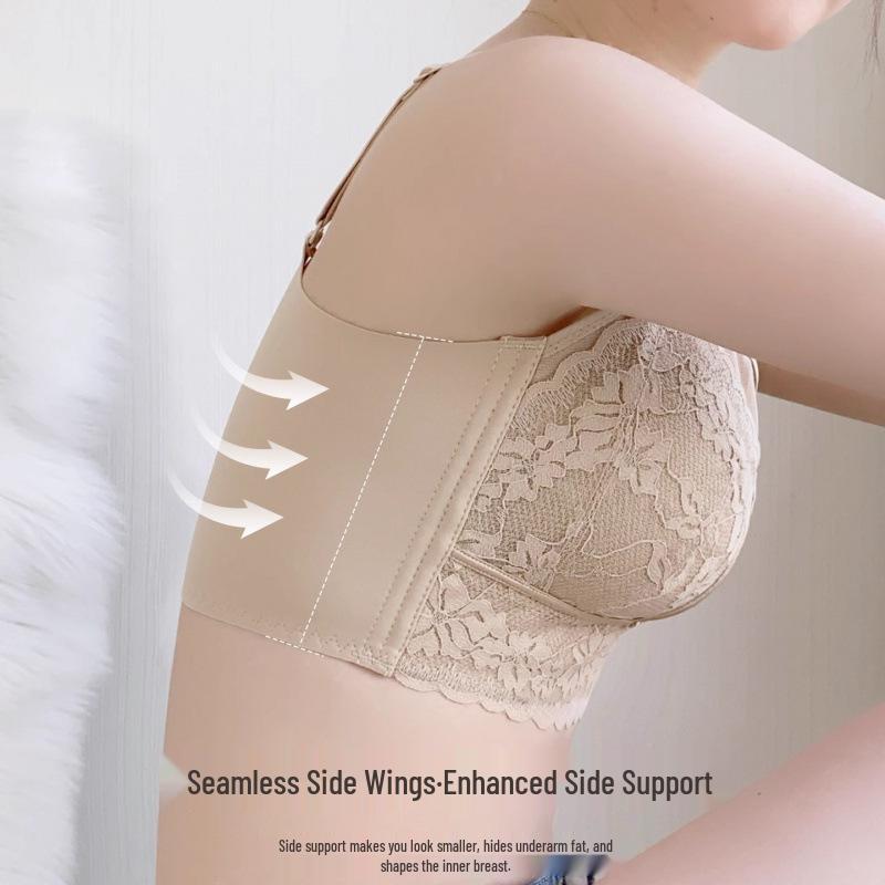 Plus Size Full Coverage Push-Up Bra: Anti-Sagging, Adjustable, Side Support for Large Busts