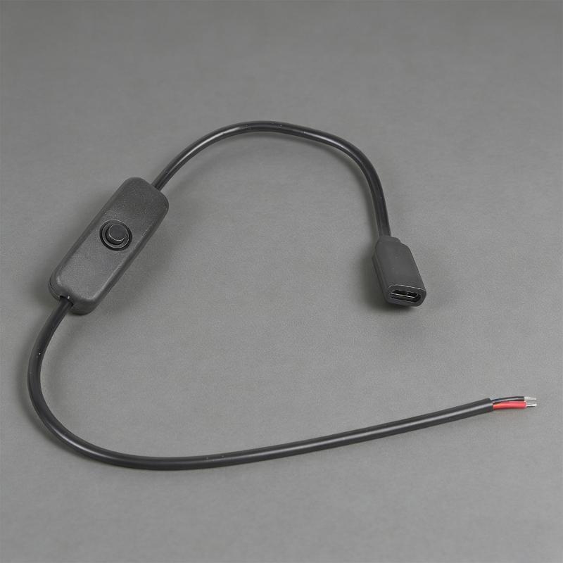 USB C To 2Pin Bare Wire Power Cable with On Off Switching Connectors Easy Installation for Low Power Devices 5V2A Output