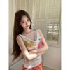White One-word Shoulder Slanted Shoulder Beautiful Sling Vest Women's Summer Sleeveless Outer Wear Slim Short Swing Neck Top