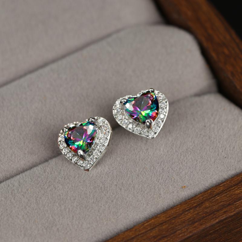 

Sweet Lady Love Heart Stud Earrings With Brilliant Cubic Zirconia Fashion Engagement Accessories Bridal Wedding Jewelry Gift 02