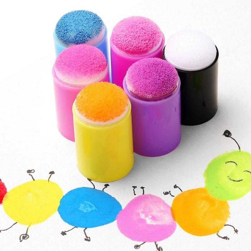 10PCS Washable Children Finger Painting Sponge Toddler Art Painting Tool for Kid Early Learning and Art Craft Project