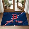 Boston Red Sox Design Crystal Velvet Rug Soft Decorative Mat for Bedroom Entrance