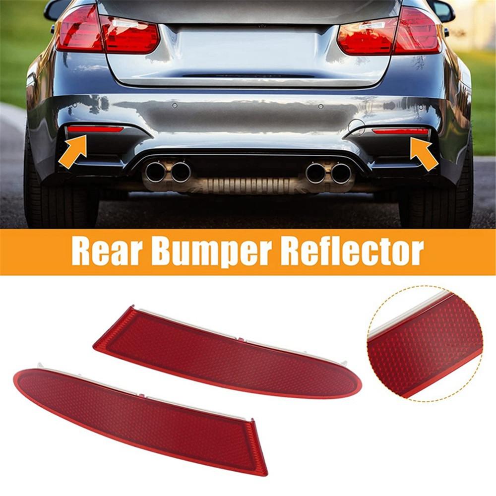 Pair For 2011-2017 BMW X3 F25 Rear Left & Right Bumper Reflector Light Red Lens