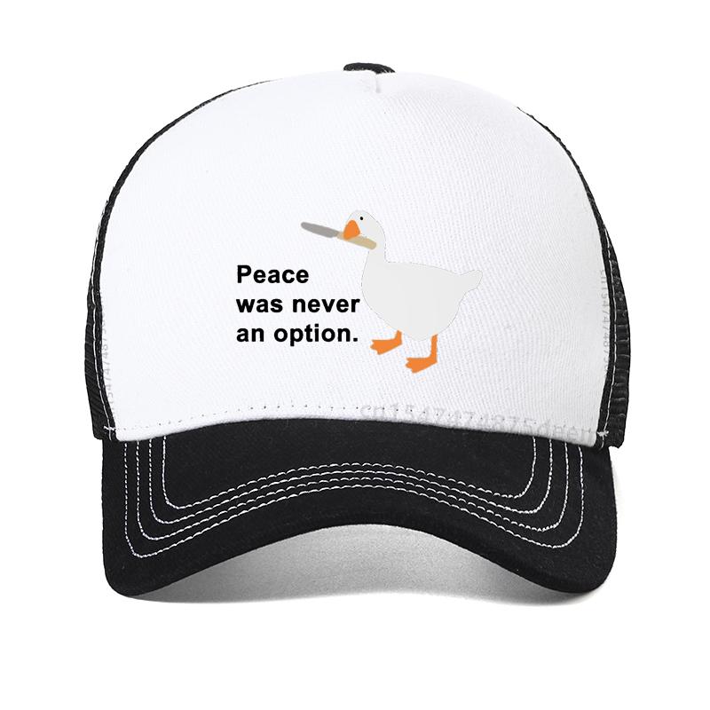 Sudadera Hombre Peace Was Never An Option Goose Men Hat Unisex Untitled Goose Games Funny  Adventure Casual Baseball Cap Hats