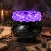 Haunted House Props Halloween Cauldron LED Bubble Light Decor, Color Changing Witch Potion Lamp with Mysterious Purple Lights Light, Spooky