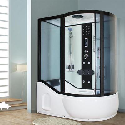 Dual-Use Freestanding Bathtub with Integrated Thermostatic Massage Shower for Home and Hotel